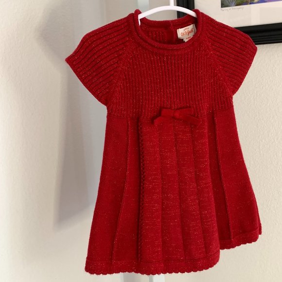 CAT & JACK Baby Sweater Dress, Red, Size: 6-9 mo. - Picture 3 of 8